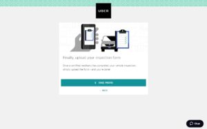 uber driver signup upload your own inspection form page