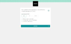 uber driver signup background check page