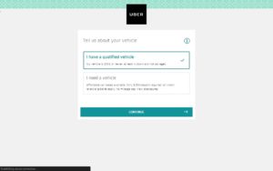 uber driver signup screen after clicking submit