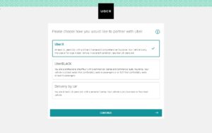 uber driver signup second page